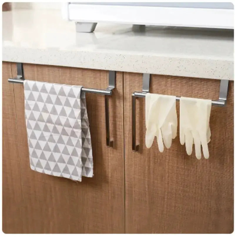 Over Door Stainless Steel Towel Rack Organizer For Bathroom Use