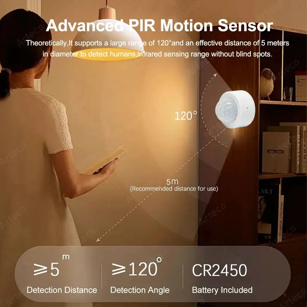 Zigbee 3.0 PIR Motion Sensor 120 Degree Infrared Detector Security Alarm Works With EWeLink And Home Assistant