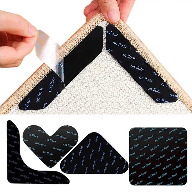 Non Slip Carpet Sticker Patches Reusable Washable Anti Curling Floor Rug Gripper Corner Pad