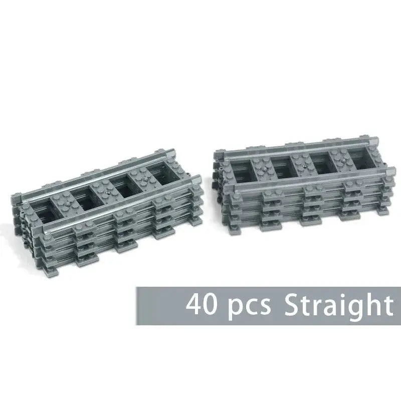 MOC Compatible Train Track Set With Straight And Curved Rails Switches And Crossings For Kids 6 Plus 10 To 100 Pieces