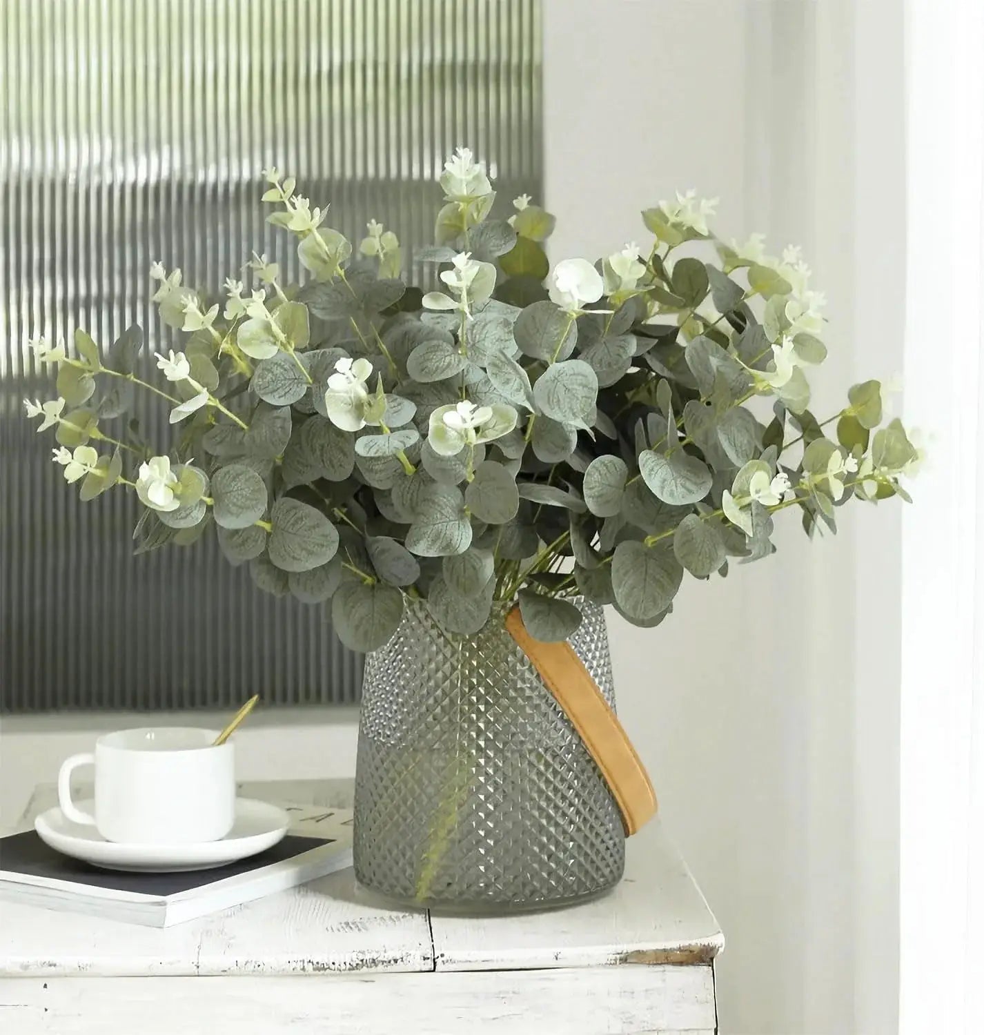5 10 20 Pcs Eucalyptus Leaf Stems Artificial Green Plants For Living Room Decor Wedding Bouquets Vases Centerpieces