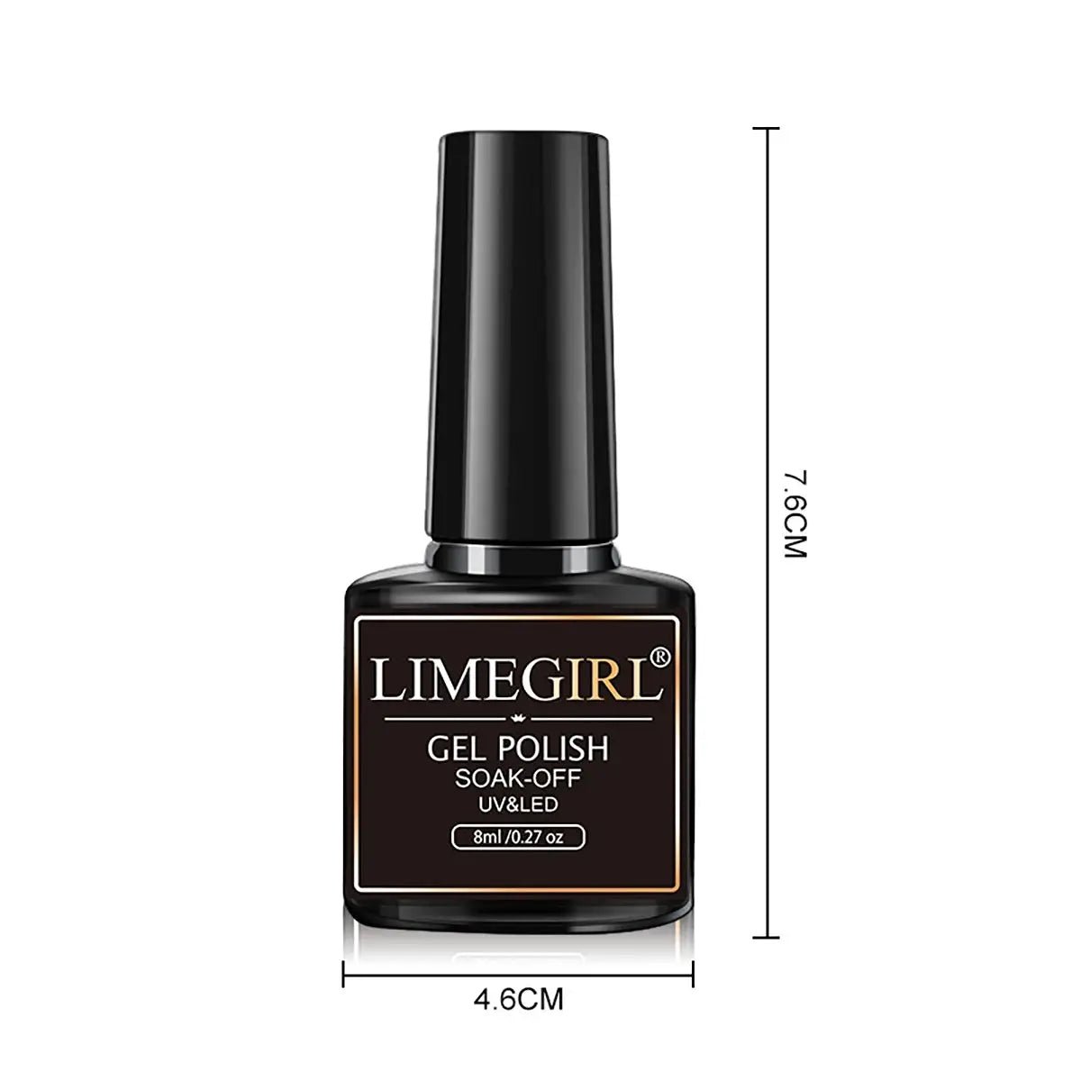 Limegirl gel nail polish bottle with black cap, 8 ml, UV/LED soak-off.