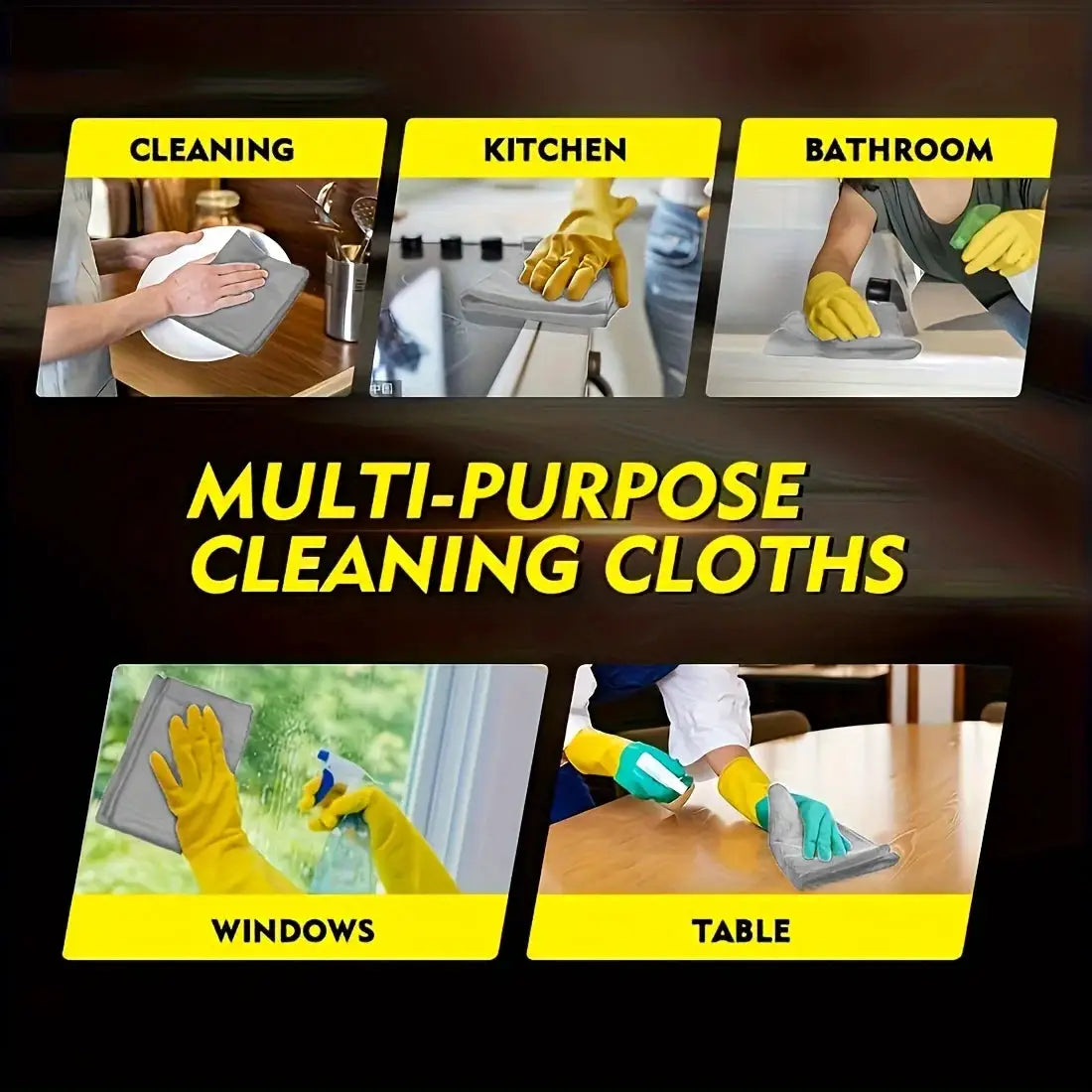 Simples Market thick microfiber cleaning cloths; lint-free, absorbent reusable towels for car windows and home chores