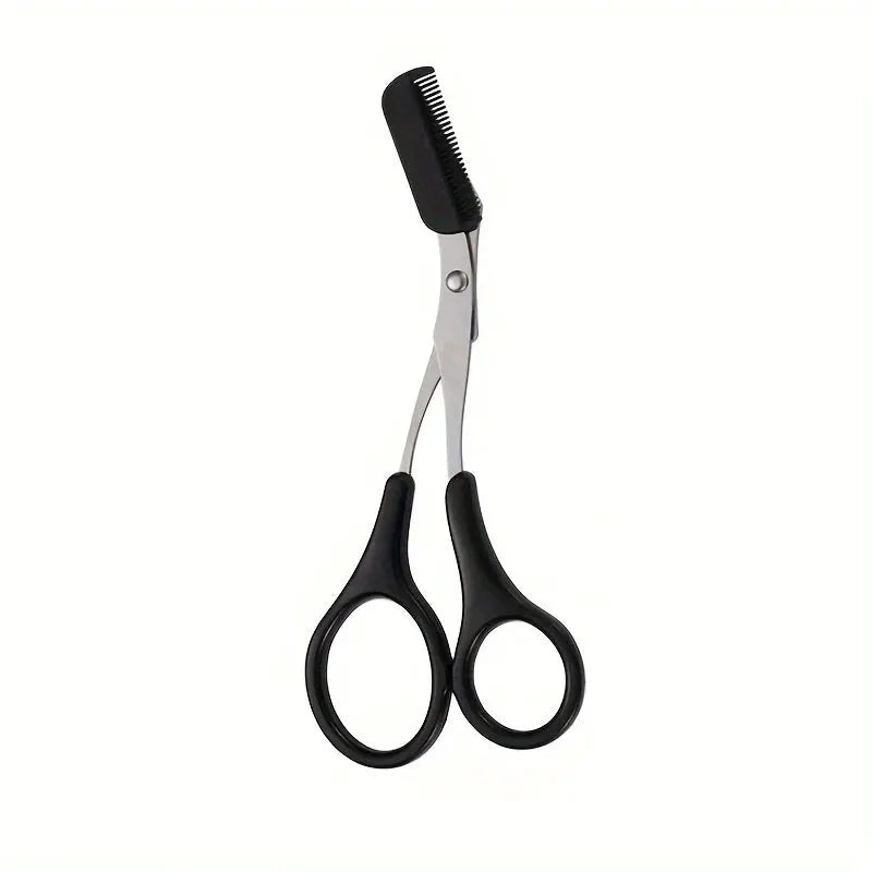 GleamLine Stainless Steel Eyebrow Trimming Scissors With Comb For Safe Precise Grooming And Perfect Brows