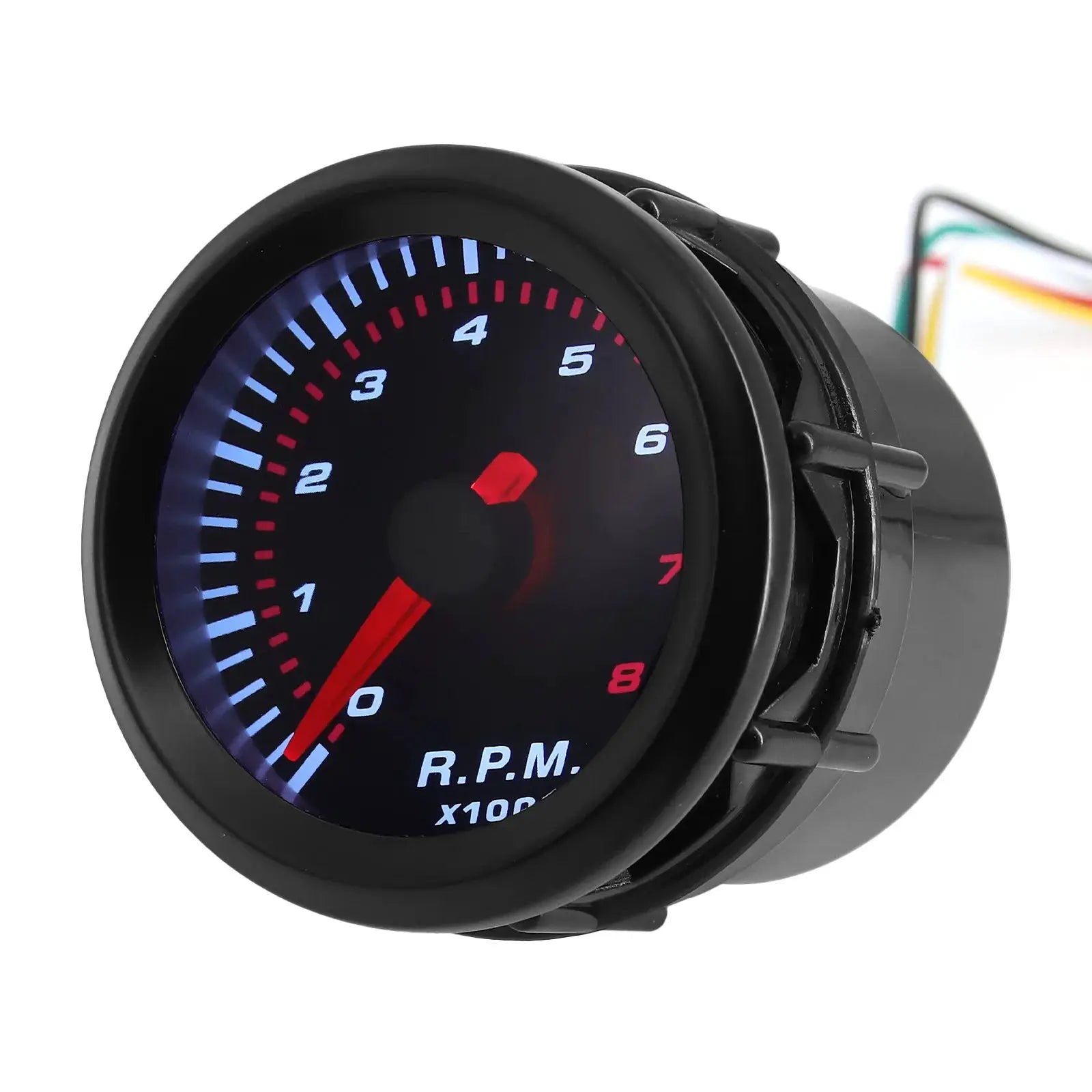 2-inch tachometer RPM gauge with blue illuminated dial for petrol racing car 12V