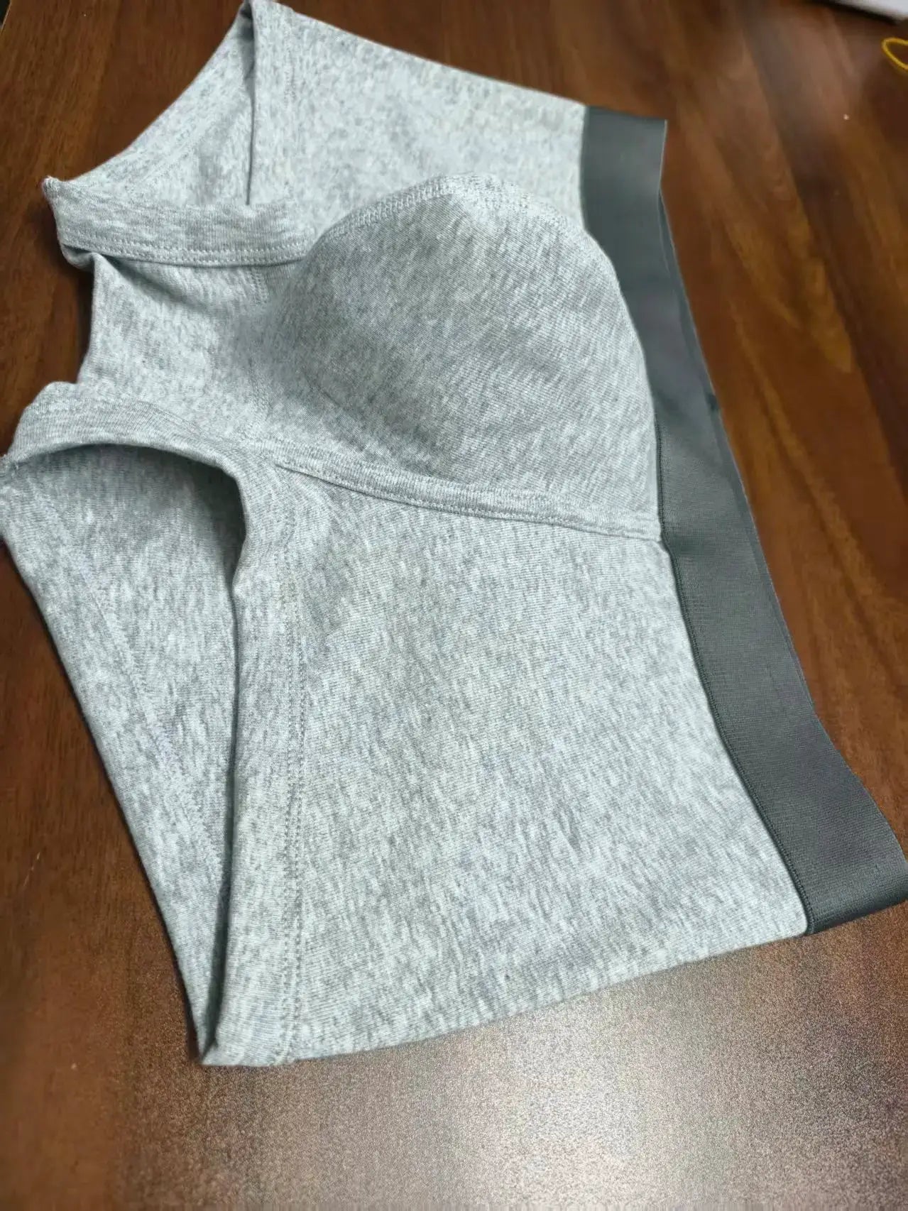 Boxer briefs by Simples Market, heather gray cotton with large pockets