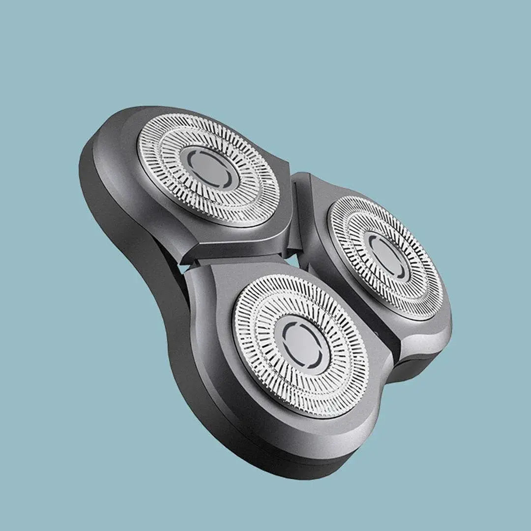 MIJIA S500 electric shaver with triple rotary blades for dry and wet use, silver finish.