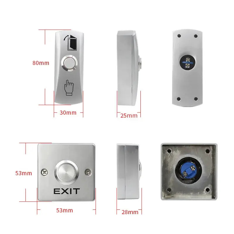Exit button switch NO/COM zinc alloy Simples Market for access control system