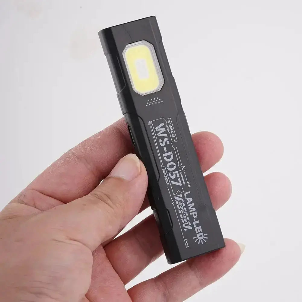 Mini COB LED keychain flashlight by Simples Market, black USB-C rechargeable waterproof pocket lamp