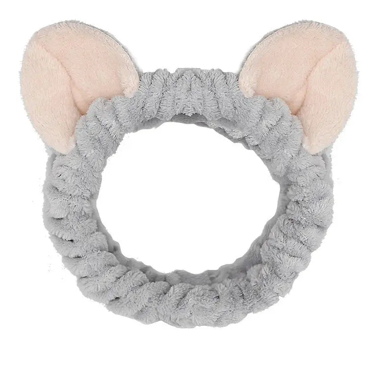 BambooBloom Rabbit Ear Headband Soft Bamboo Fiber With Elastic Strap For Washing And Makeup