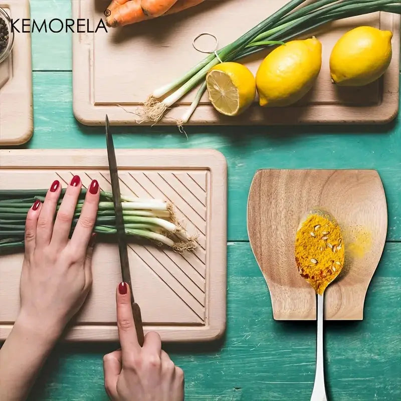 Kemorela Wooden Spoon Holder For Kitchen Utensils Premium Wooden Spatula Holder Clip Organizer