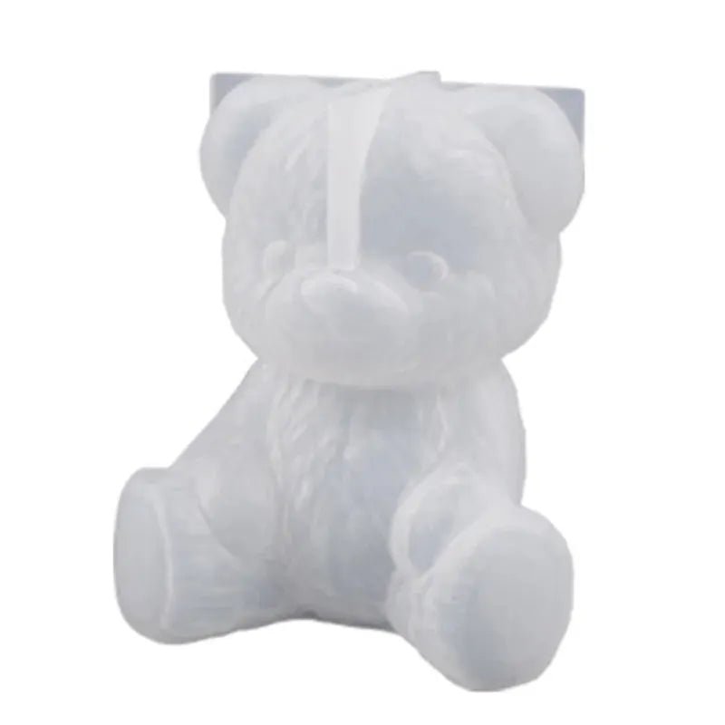 DIY Crystal Resin Drop Mold Teddy Bear 3D Sitting Bear Display Stand Fragrance Wax Resin Ornament Silicone Gel - Simples Market