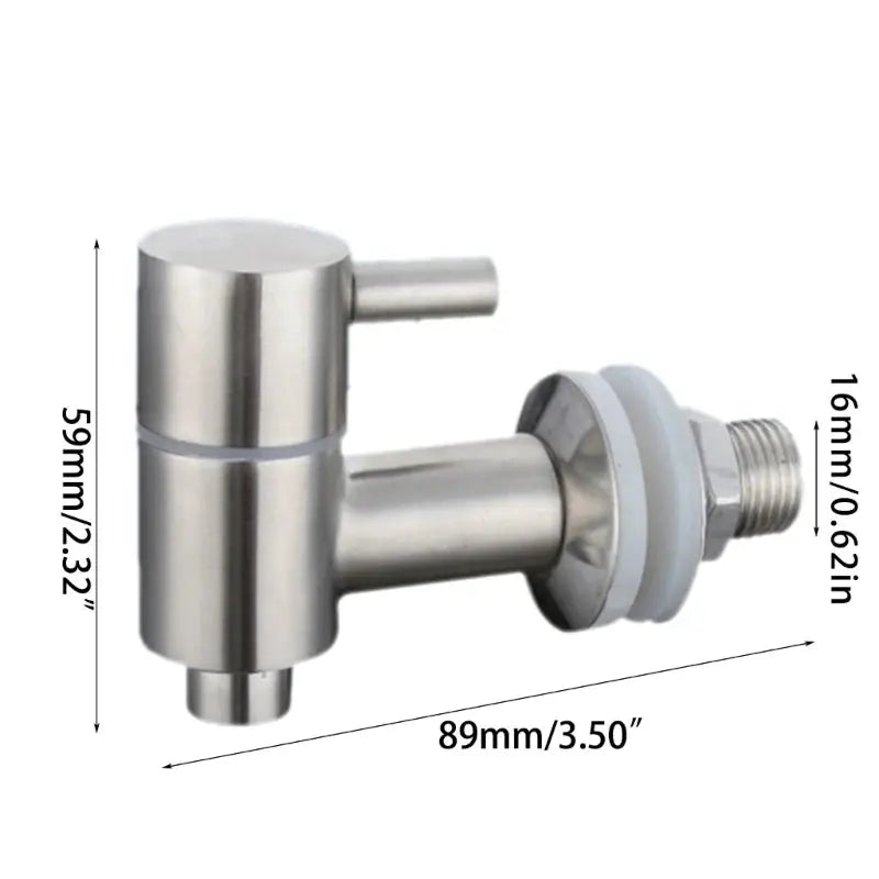 Simples Market stainless steel beer barrel tap with side outlet, 16mm thread, 89mm long