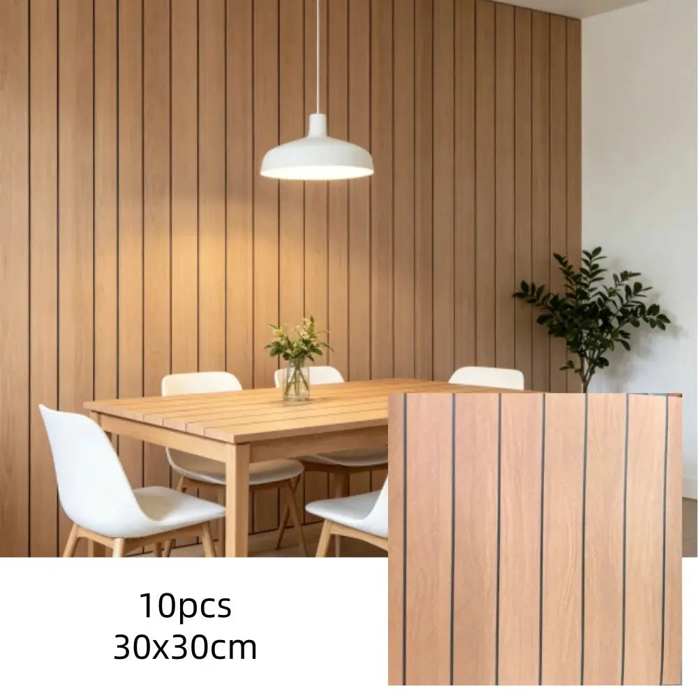 Simples Market 10pcs wood-grain wall panels, self-adhesive 30x30cm for DIY living room decor