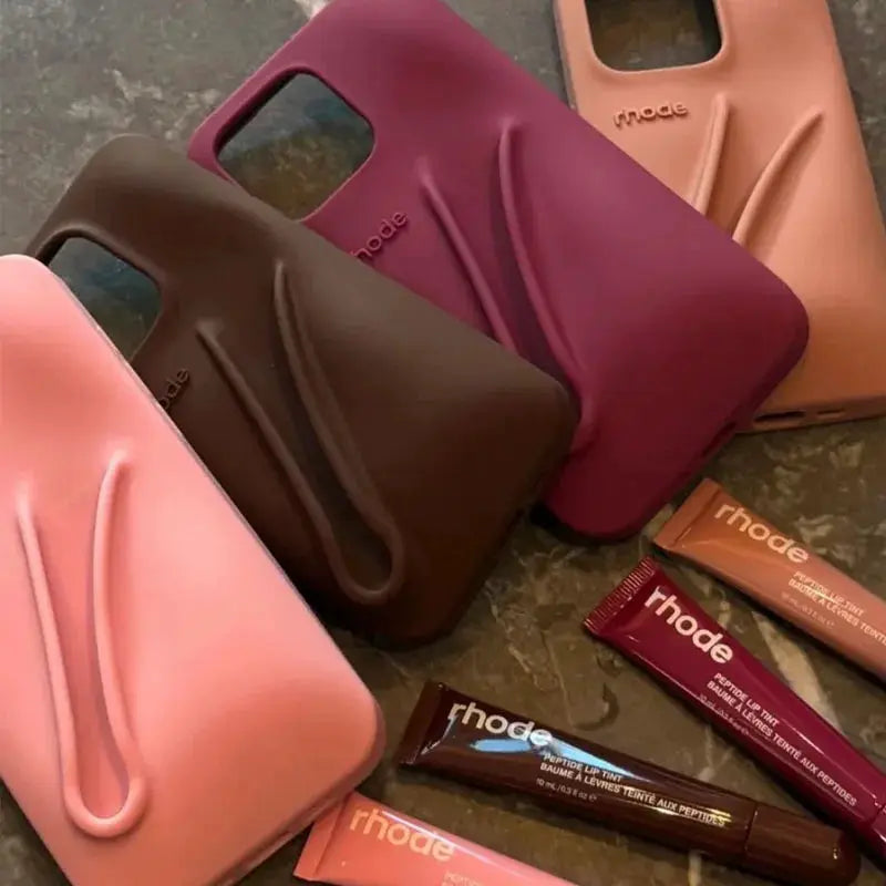 Lemontini Lip Gloss Silicone Phone Case For iPhone 11 Through 17 Pro Max Plus Air Makeup Inspired Lip Glaze
