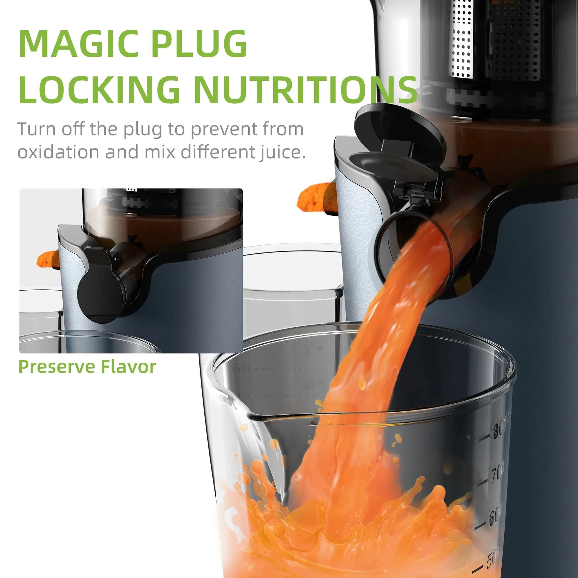 BioloMix cold-press juicer with 78mm feed chute and 200W motor by Simples Market