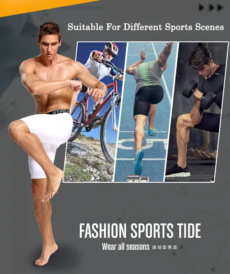 2025 men's compression shorts by Simples Market, white athletic sport bottoms for gym and running