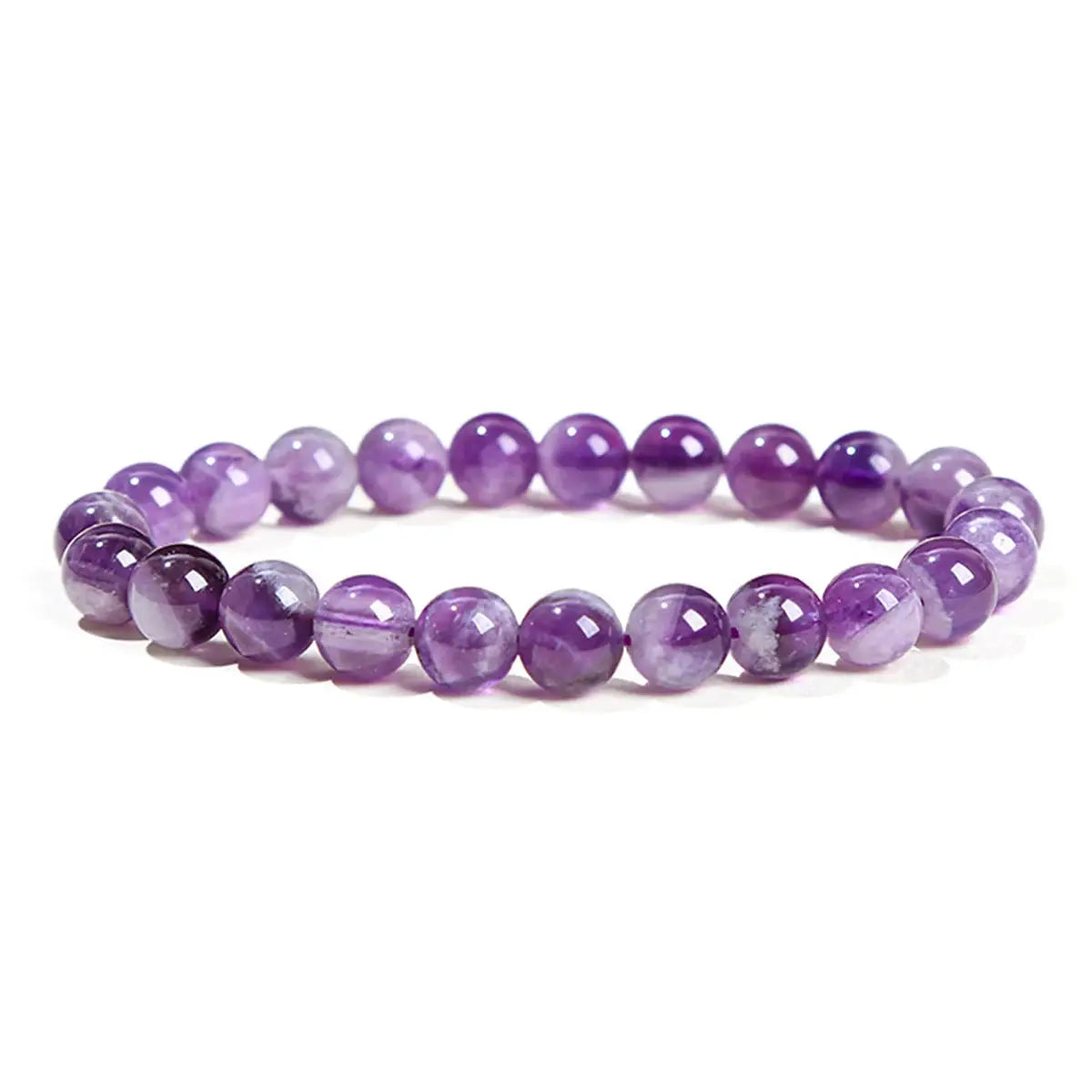 Natural Dream Lace Amethyst Beaded Bracelet For Women With Purple Quartz Energy Reiki Healing