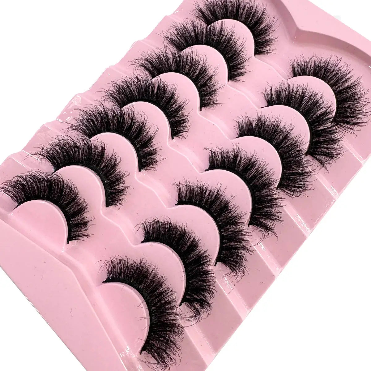 HBZGTLAD 7 Pair Faux Mink Lashes Fluffy Natural Look False Eyelashes Volume Wispy Crossed Thick Fox Eye Cat Eye
