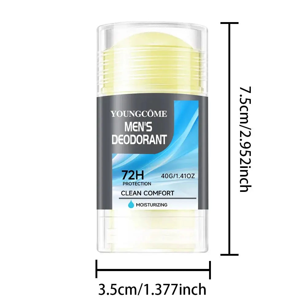 Simples Market men's deodorant stick, yellow-cap, natural formula with moisturizing, 72H protection
