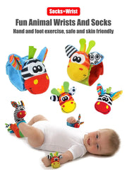 4 Piece Baby Wrist Rattle Socks Toys Set 0 To 12 Months Unisex Early Educational Development Cute Toddlers Sensory Gifts