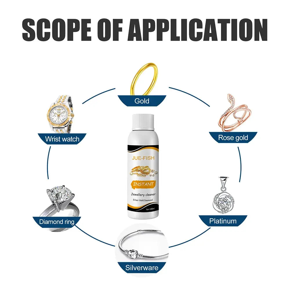 100ml Jewelry Cleaner For Silver Jewelry Necklace Ring Polishing Liquid Multi Function Cleaner Non Toxic Odorless Safe