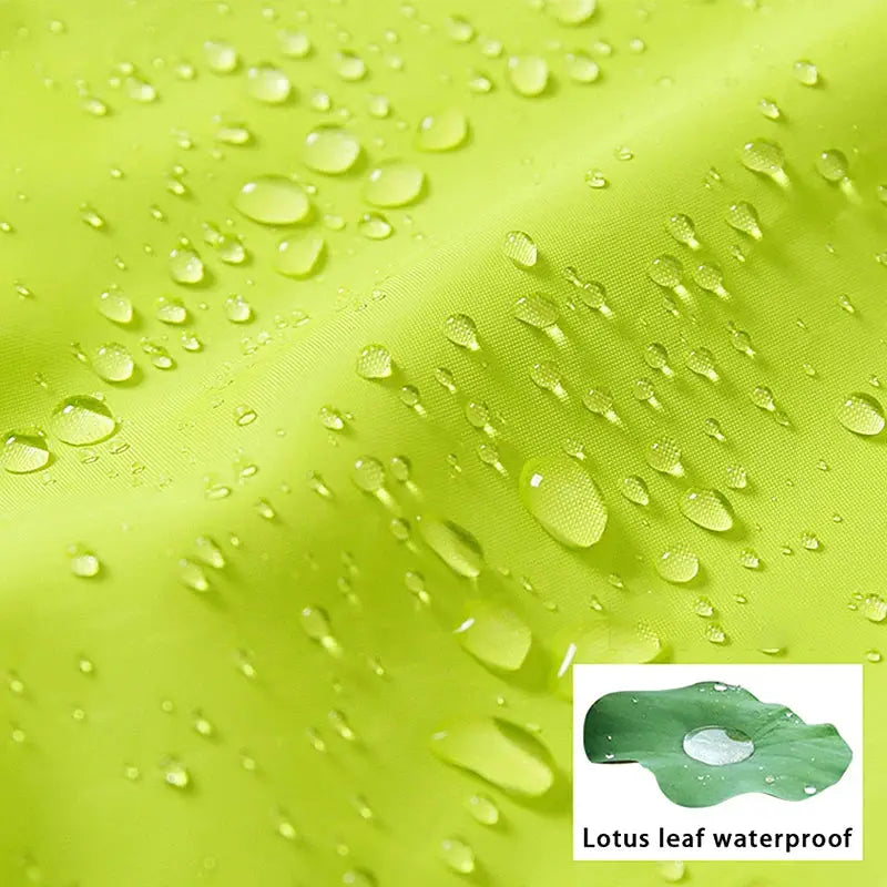 JNLN unisex hiking jacket neon lime waterproof fabric quick-dry windbreaker for outdoor trekking