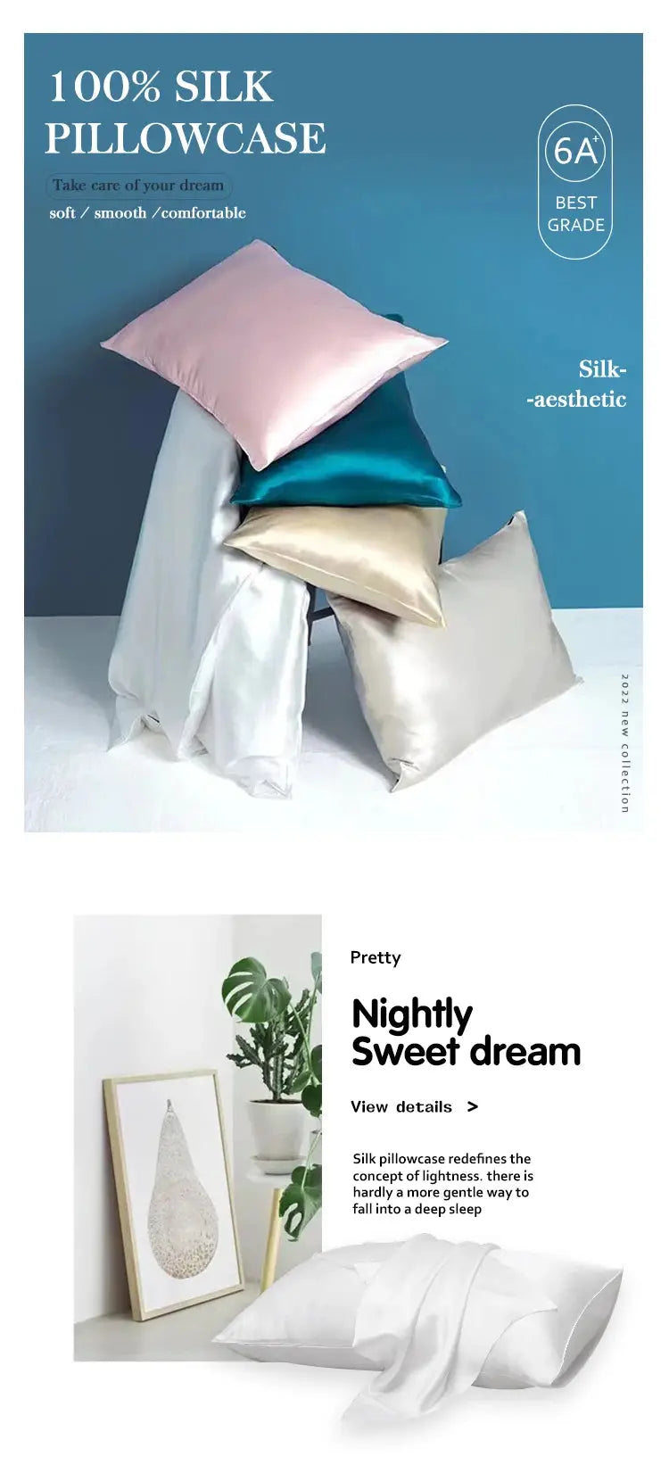 Mulberry silk pillowcase set by Simples Market in assorted colors