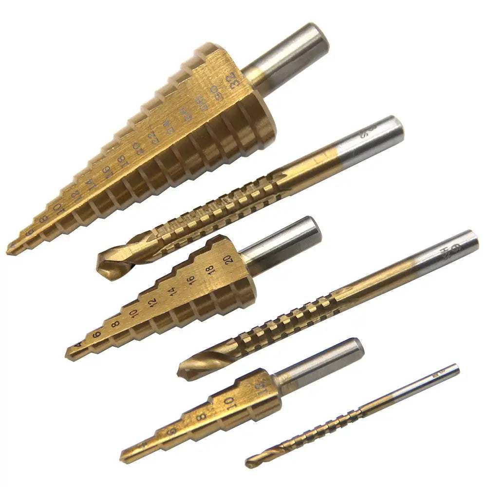 Triangular Handle Straight Groove Drill Bits Set 4-12mm 4-20mm 4-32mm And Titanium Plated Saw Drill Bits 3mm 6mm 8mm