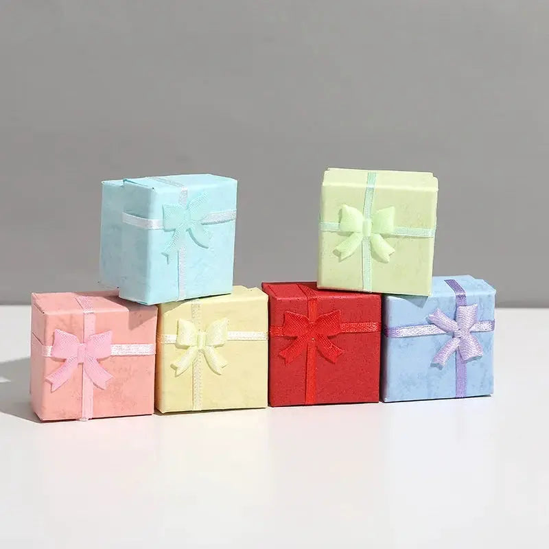 12 Pack Paper Jewelry Boxes Multi Color Gift Packaging For Earrings And Rings 4 By 4 By 3 Cm Wholesale