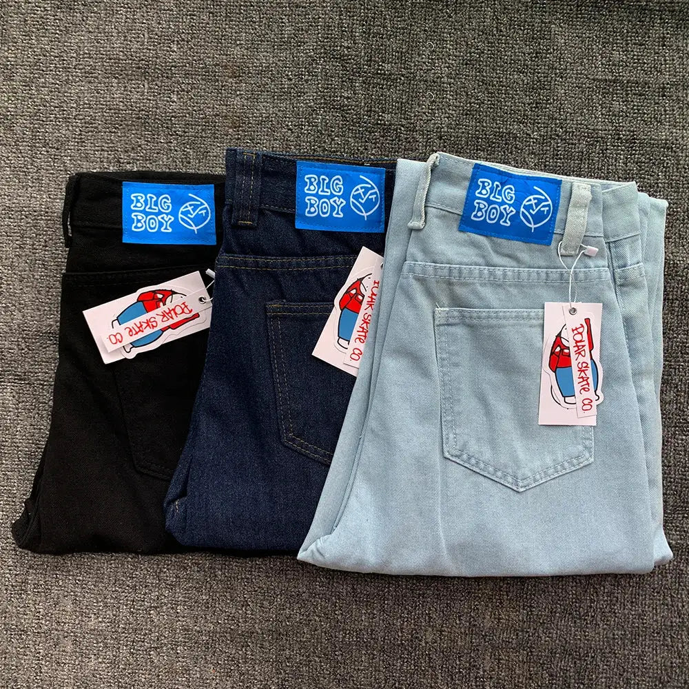 Y2K Embroidery Baggy Boy Jeans Women Streetwear Gothic Denim Trousers