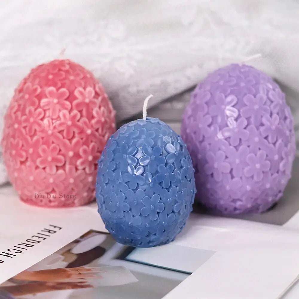 Silicone Mold Carving Flower Egg for Candles Soaps Resin Plaster Cakes DIY Kit Home Decor - Simples Market