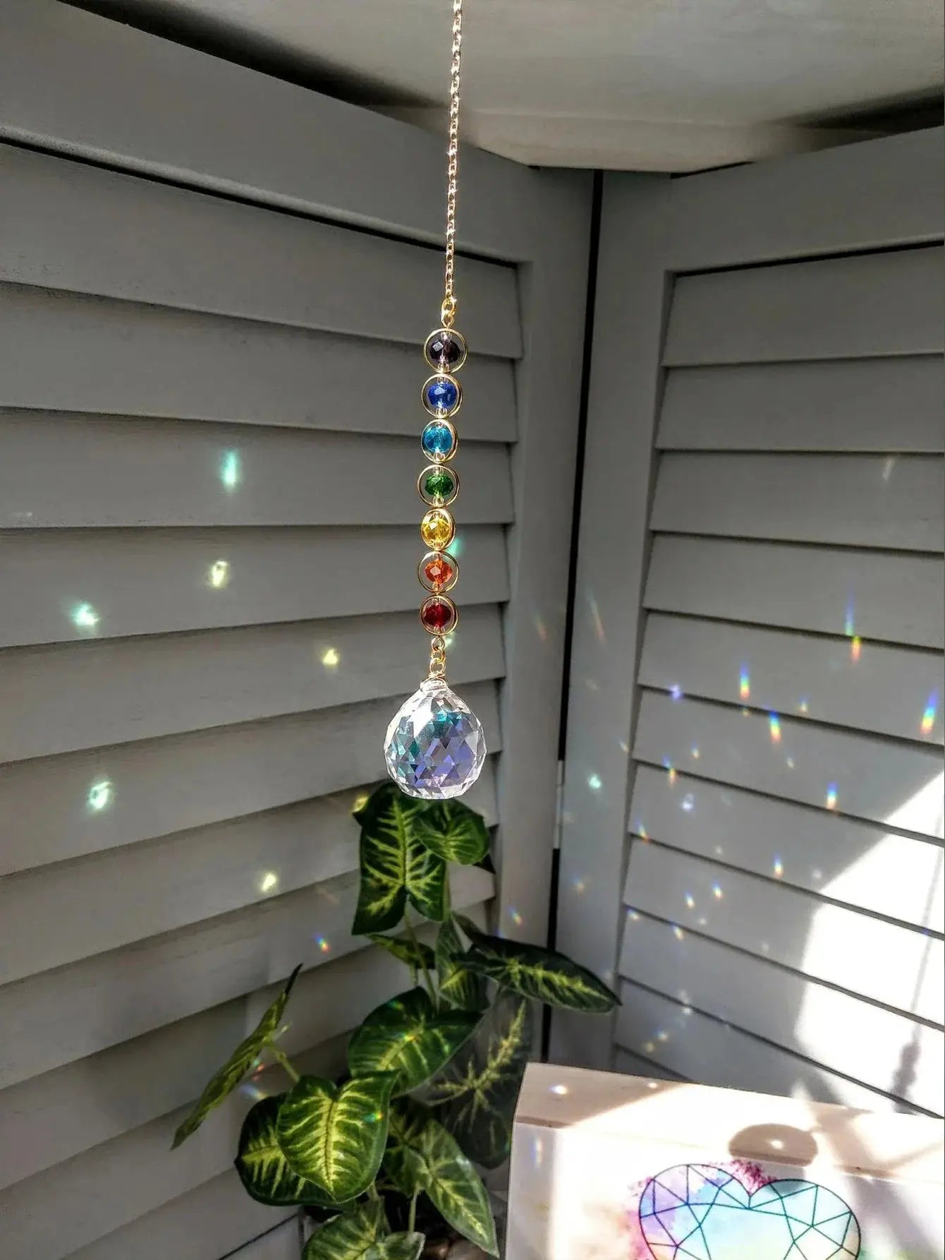 Crystal Suncatcher Mobile Rainbow Prism for Meditation and Home Decor Rainbow Maker 1pc - Simples Market