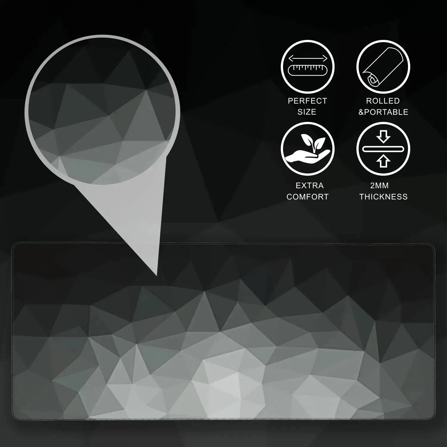 Large Gaming Mouse Pad Extended And Thickened With Stitched Edges And Non Slip Rubber Base For Desk Setup