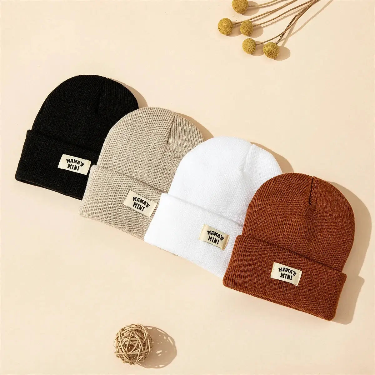 Clearance 3 Piece Set Baby Knitted Hat Winter Warm Cap With Letters Unisex For Boys And Girls Ages 0 To 24 Months