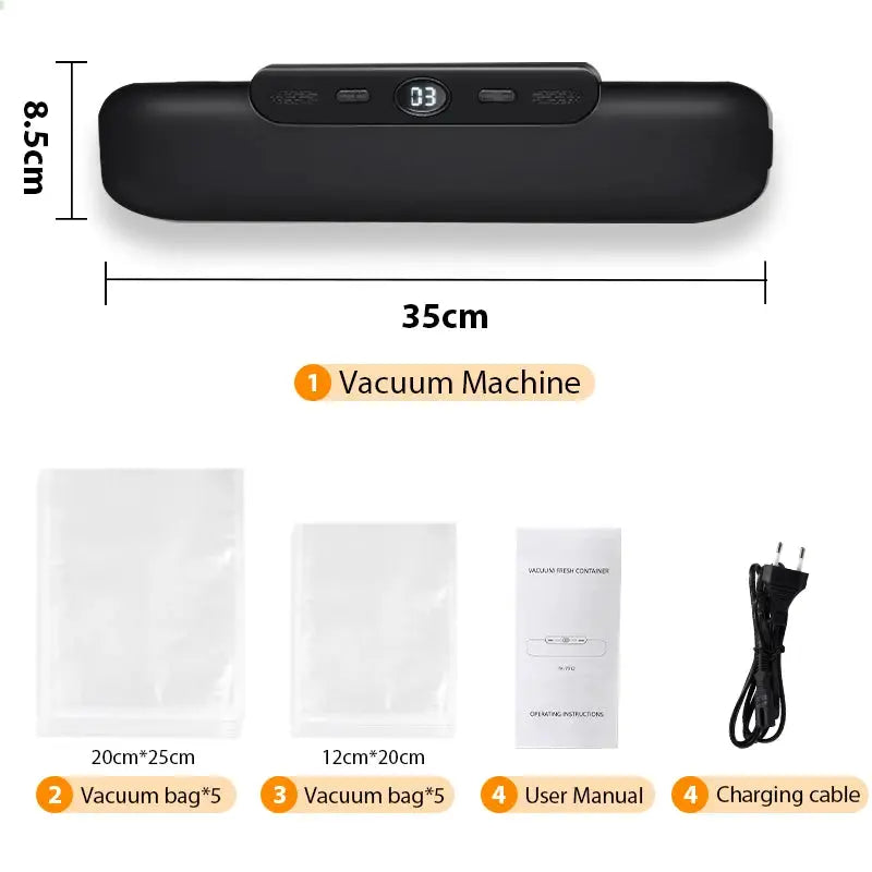 SaengQ Vacuum Sealer Packaging Machine CE Certified With Free 10 Pcs Vacuum Bags For Household Food Sealing