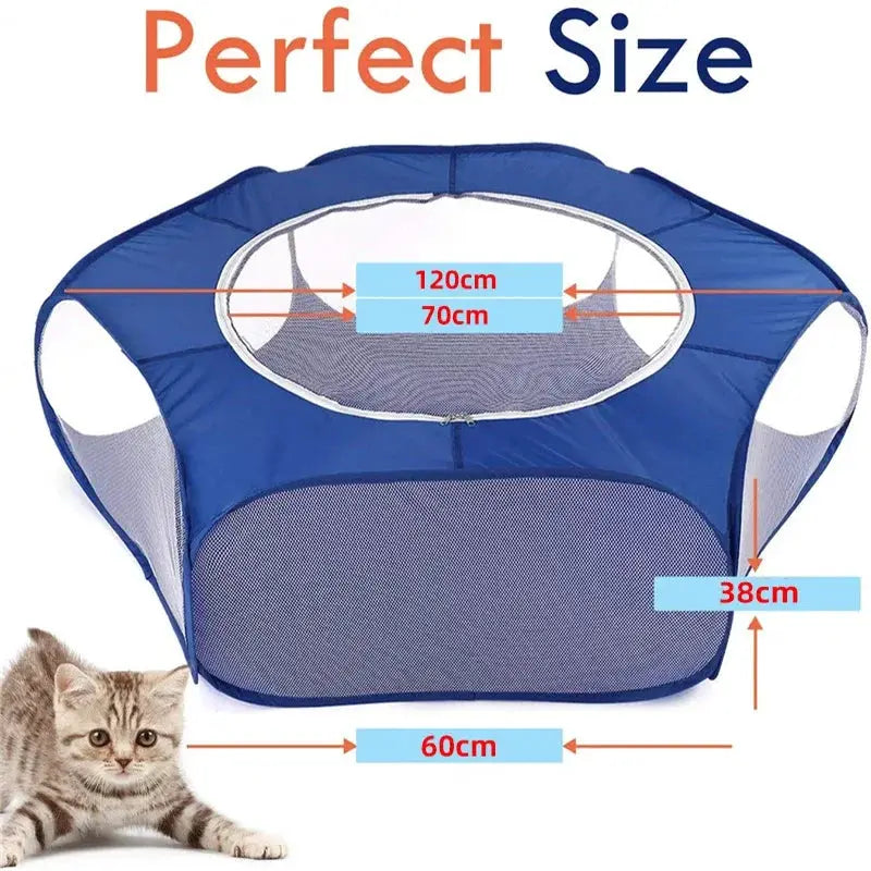 Portable Transparent Small Pet Cage Tent Playpen For Dogs Cats Hamsters Rabbits Guinea Pigs Open Folding Yard Fence