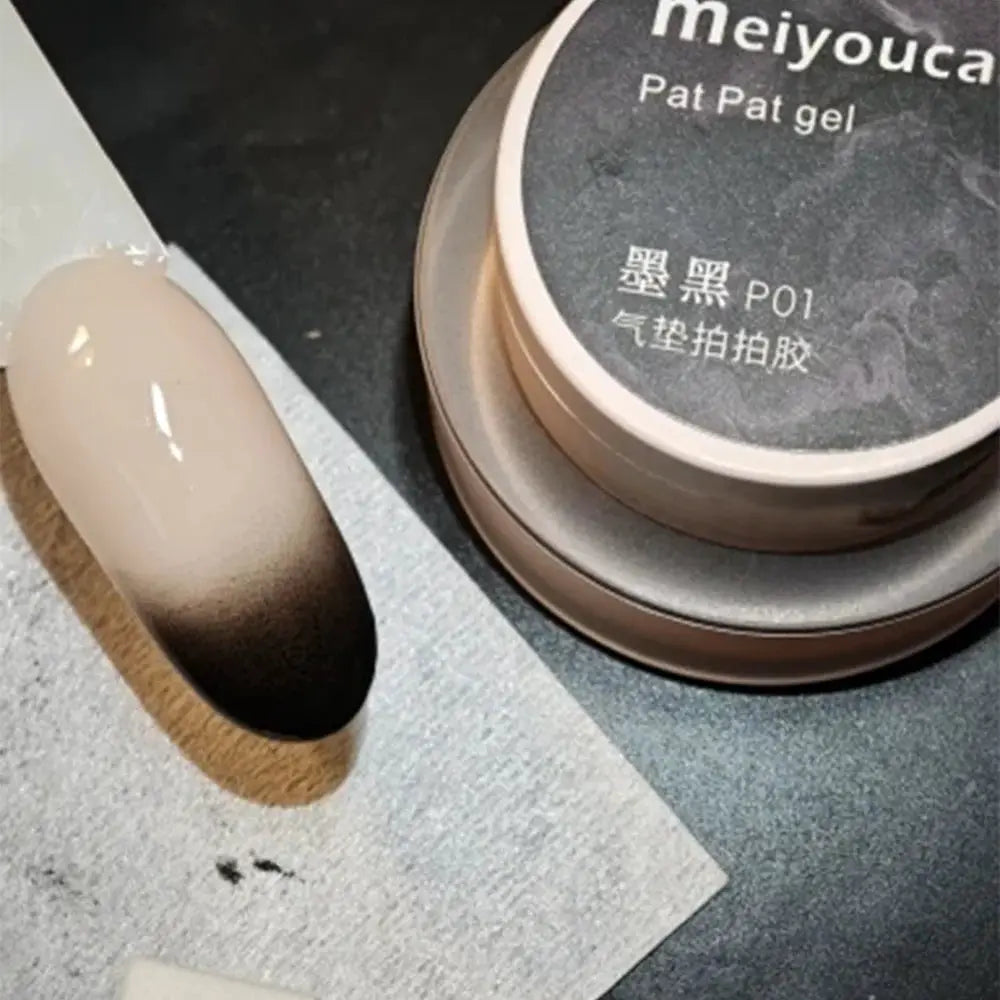 Black Pat Painting Gel Nail Polish With Air Cushion Gradient Matte Texture For Soak Off UV LED Nails