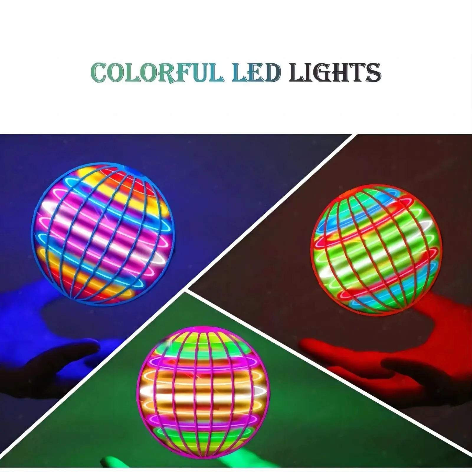 Flying Ball Hand Controlled Color LED Cosmic Globe 360 Degree Rotating Suspension Ball Toy for Indoor and Outdoor Play