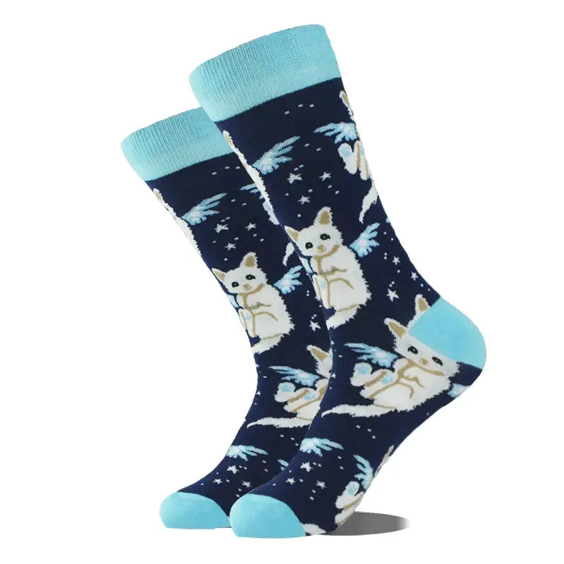 Cotton Happy Funny Socks For Men Women Unisex Crew Socks Alien Planet Shark Dinosaur Novelty Design