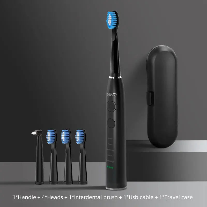 Seago Electric Toothbrush USB Rechargeable With 360 Days Battery Life And Advanced Acoustic Wave Cleaning Technology