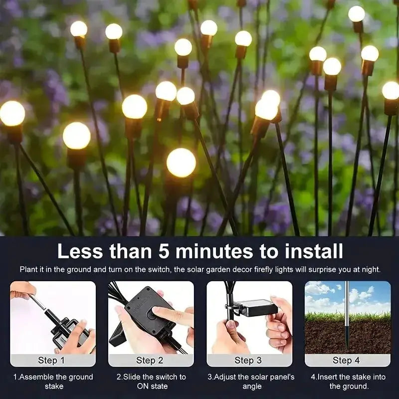 Simples Market 10-light solar garden lamp set with warm-white LED wind-driven firefly ground plug lights