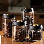Coffee Beans Vacuum Sealed Glass Food Storage Jars Airtight Container Moisture Proof Odor Resistant Kitchen Organizer