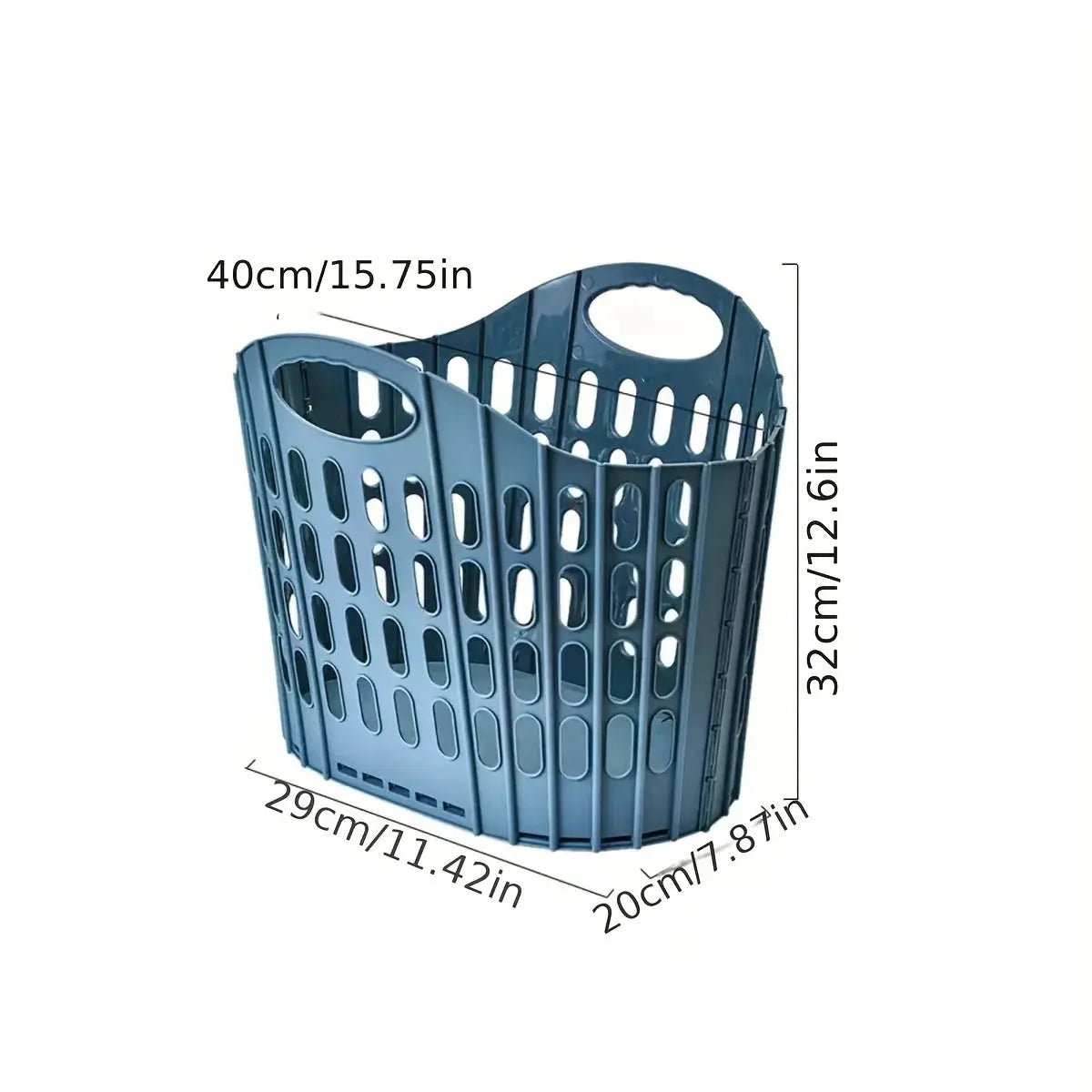 Foldable laundry hamper, blue Simples Market high-capacity collapsible basket with durable fabric