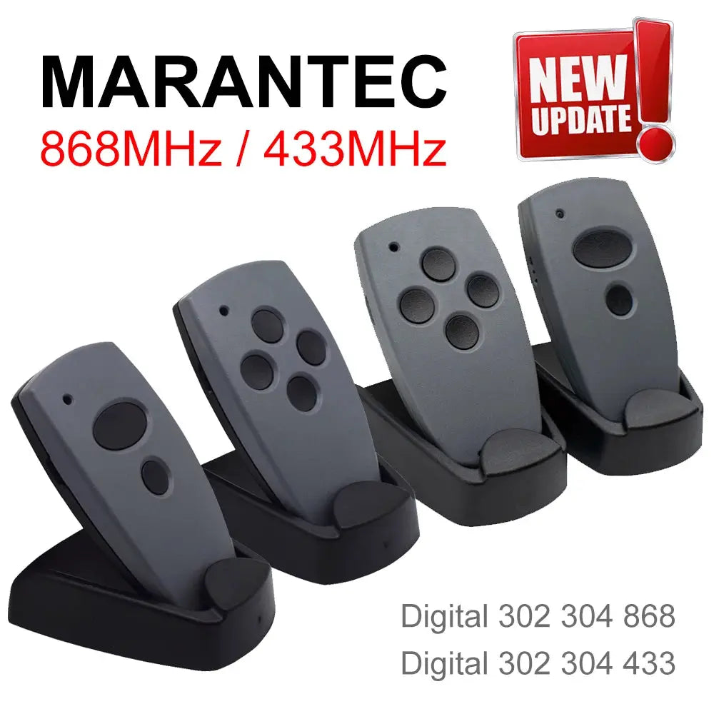 Simples Market four grey garage door remotes, 868MHz/433MHz compatibility