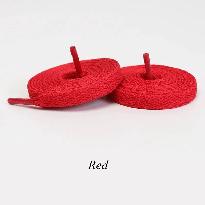 Flat red shoelaces, 1 pair by Simples Market for unisex casual sneakers