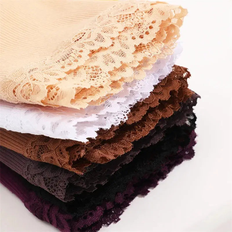 Lace cotton panties for women, six-piece set in assorted colors, floral lace, low-rise briefs