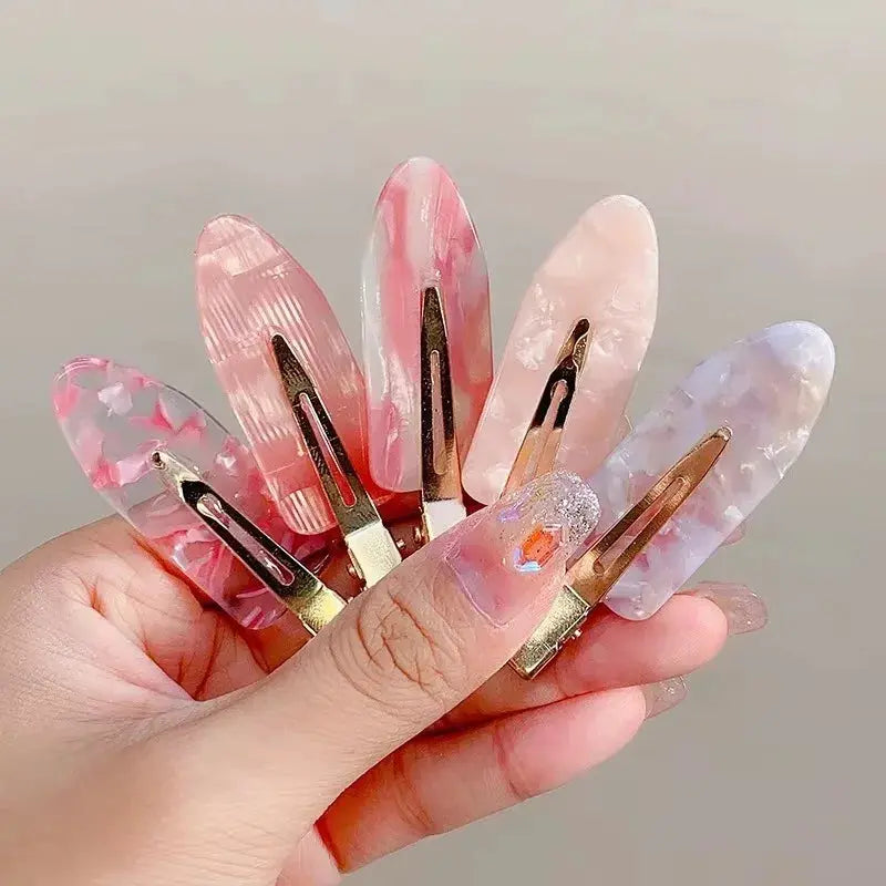 LuxeHair No Bend Hair Clips 2 Piece Set Pink Acrylic Finish For Strong Hold Without Damaging Hair