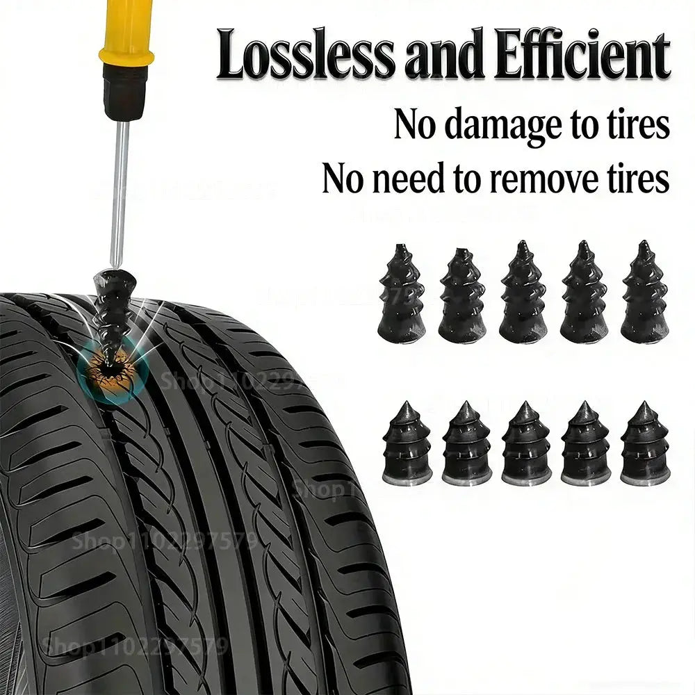 Simples Market tire repair kit with plug tool, repair glue, and 12 rubber plugs for car, motorcycle, or bicycle