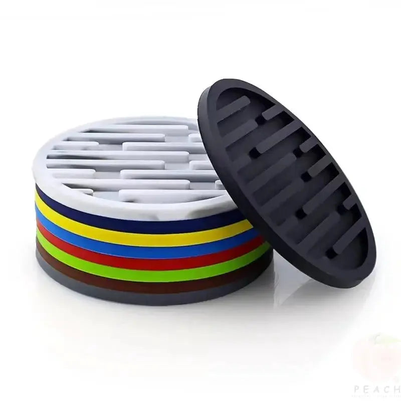 Ten Centimeter Silicone Coasters Round Heat Resistant Mats For Tea Cup Coffee Mug Table Decor